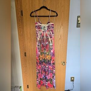 S-Twelve Ruched Tie Front Maxi Sundress